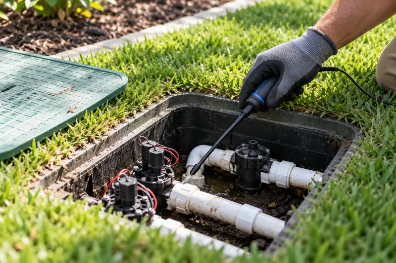 Illustrative irrigation & sprinkler leak detection inspection