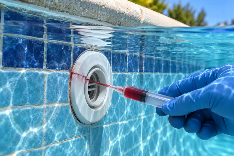 Illustrative pool leak detection inspection